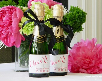 cheers to the mrs glitter drips mini champagne bottle