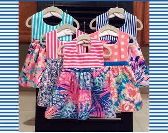 Lilly Pulitzer inspired baby bibs