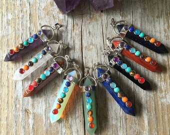 Chakra Necklace / 7 Chakra Crystal Necklace / 7 Gemstone Chakra/ Chakra Pendant/ Healing Crystal/Quartz Necklace/ Yoga Necklace