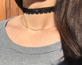 Black Delicate Choker Necklace