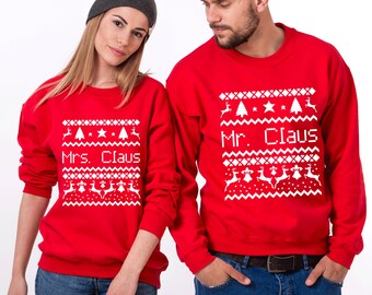 Ugly Christmas Sweaters for Couples, Ugly Christmas, Christmas Sweater, Christmas Ugly Sweater, Mr Mrs Claus, Ugly Christmas Couples Sweater
