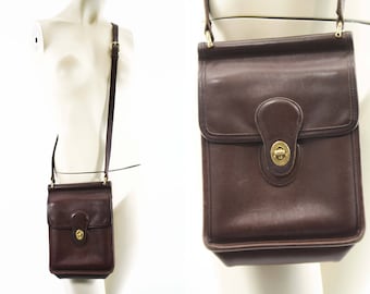Vintage 1990's Small Coach Brown Leather Willis Bag/Purse/Satchel