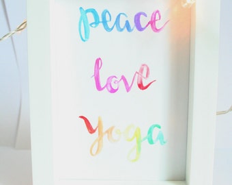 Yoga Print || Yoga Gift || Calligraphy Print || Yoga Studio Art || Yoga Art || Yoga Wall Art || Yoga Decor || Yoga Calligraphy ||