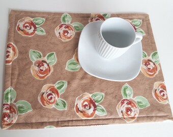Placemats, Fabric Placemats, Reversible Placemats, Rust Placemats, Cottage Placemats, Washable Placemats, Table Mats, Placemat Sets