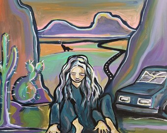 La Loba ~ orginal acrylic painting on 8" x 10" canvas