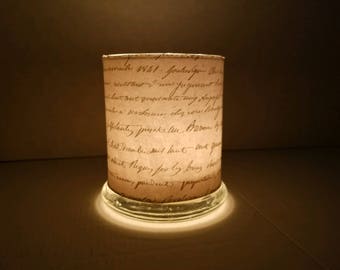 Literary Magic Candle Holder, Tealight Holder, Votive Holder, Lantern, Light Projector, Centerpiece, Script,