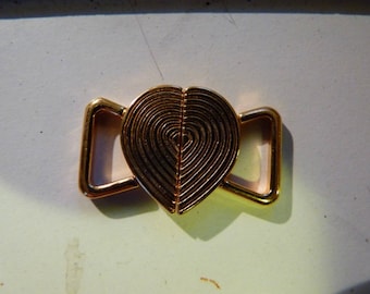 Metal clasp for swimwear gold lingerie or bath. 2.4 x 1.6