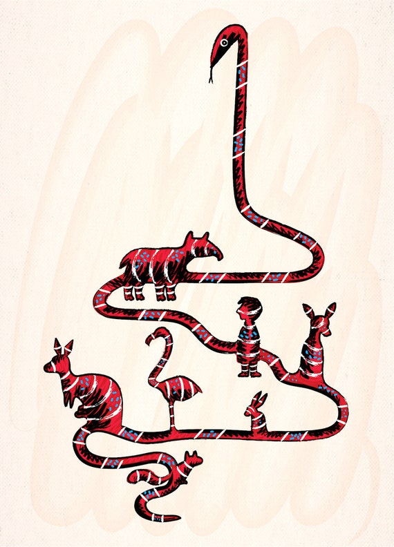 Things That The Snake Ate - limited edition print - iOTA iLLUSTRATiON