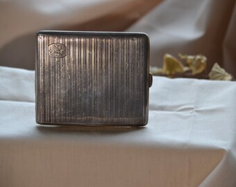 Vintage "Clan Wilson" sterling silver cigarette case, Vintage silver cigarette case