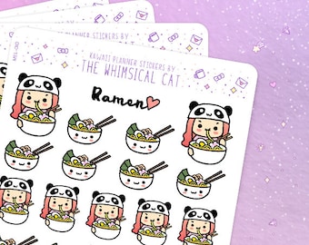 Ramen Planner Stickers, Ramen Stickers, Food Planner Stickers, Kawaii Ramen Stickers, Ramen Sticker