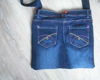 fancy blue jean bag fully lined