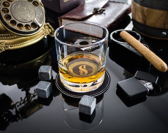 Groomsmen Gift, Personalized Whiskey Glasses, Custom Whiskey Rocks, Whiskey Stones, Wedding Gift, Engagement Gift, Engraved Whiskey Glass