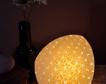 Table Lamp, Porcelain, 'Lesser Spotted Point' Blue