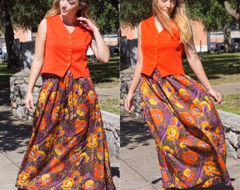 50s / 60s sportcouture by Francesca for Damon rainbow color block skirt