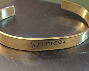 Balance Hand-Stamped Cuff Bracelet