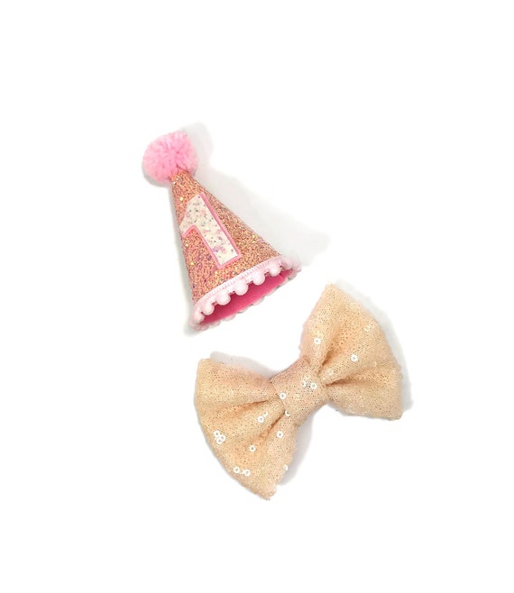 Dog Birthday Hat and Large Bow Tie || Dog Gift || Pet Birthday Party Outfit || Pet Puppy Cat Kitten || Kitty Pig Birthday Crown |