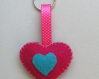 Heart Keyring/Keychain/Keyfob, Party Favor, Stocking Filler, Valentines Day Gift