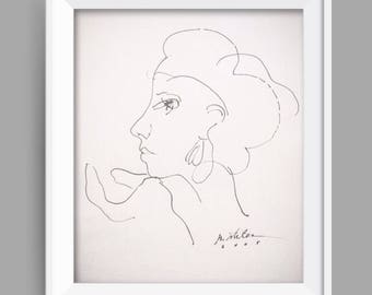 Profile Study original drawing
