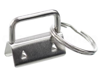 50 Sets - 1" Key Fob Hardware With Key Rings - For Lanyards Keychains Straps - Strong Silver Color KeyFob Hardware - 1 Inch - 25mm