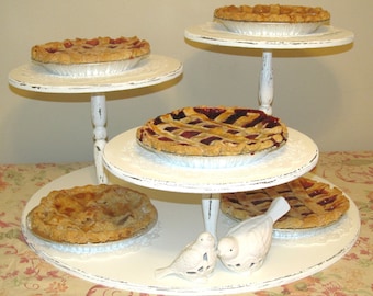 Pie Stand, Cupcake Stand, Rustic, Vintage, Shabby Chic, distressed finish, Dessert Display