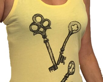 Antique Keys T-shirts and Tanks//original artwork//DTG printing #key