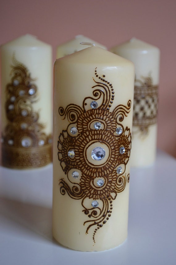 Henna Candle/ Mehndi Candle/ Henna Design/ Henna Decor Candle/