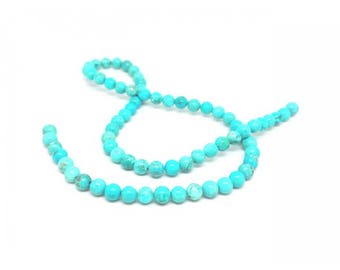 63 round Turquoise beads 6mm natural