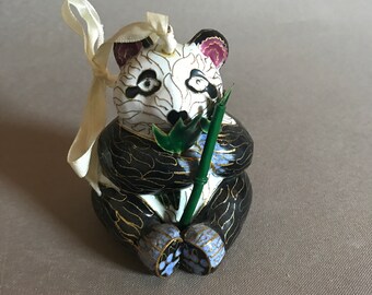 Vintage Cloisonne Enamel Christmas Ornament