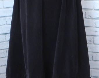 Laura Ashley Vtg 70s Maxi Skirt Sz UK 10 (Current 6 - 8) Made in Wales Black Cord
