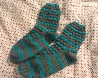 Knitted socks, wool socks, hand knitted, size 36/37