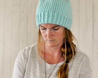 Chunky Knit Hat / The Scarlett / Ice Blue