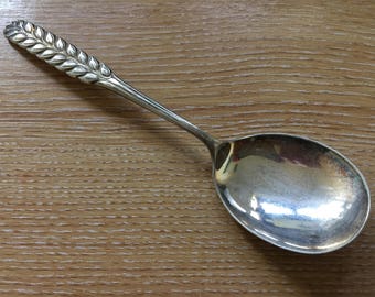 SILVER PLATED SPOON with decorative wheat handle