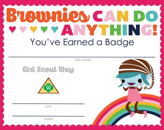 Complete Set of Girl Scout Brownie Badge and Journey Certificates