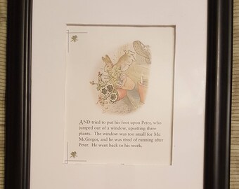 Peter Jumps Out the Window - The Tale of Peter Rabbit - Beatrix Potter - Aproximaitely 5 1/2 x 7 1/2 inches
