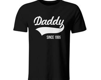 Gift for Dad - Black Tshirt Daddy Since