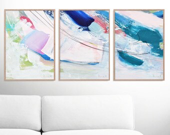abstract art print set set of 3 prints ocean print digital