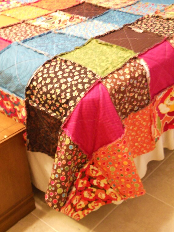 King Size Rag Quilt / King Rag Quilt / Raw Edge Quilt / King
