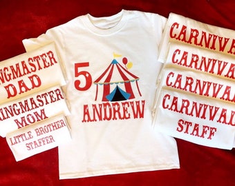 Carnival Themed Birthday - Carnival - Circus - Ringmaster Mom - Ringmaster Dad - Carnival Staff - Personalized Shirts