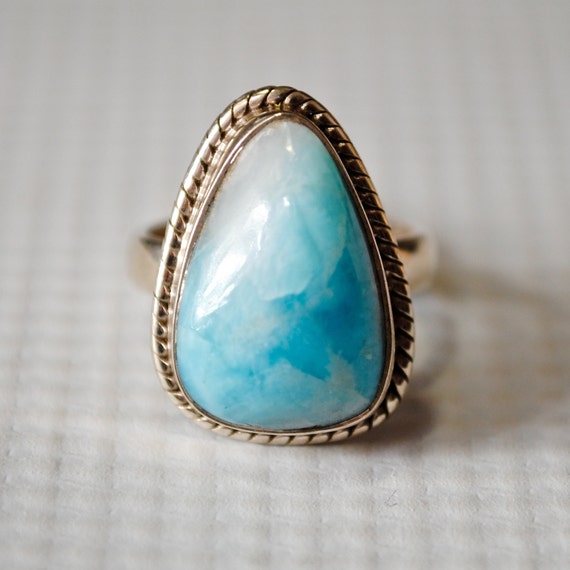 Sterling Silver Larimar Ring Sz 5 #6347