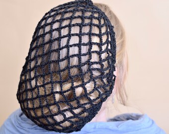 Vintage retro hand crochet cotton hair snood net