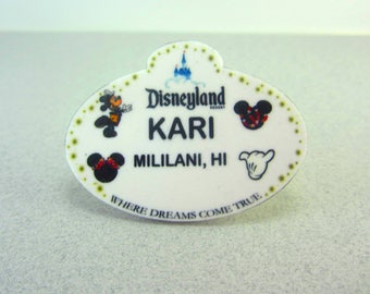 Customized Disneyland Name Tag, Disneyland Lapel Pin, Disneyland Badge, Disneyland Button