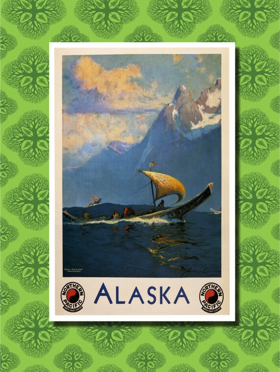Vintage Alaska Travel Poster Wall Decor 7 print sizes