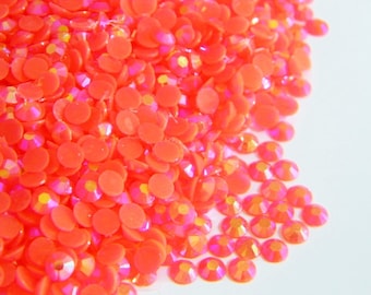 1000 CORAL Jelly AB Flatback Resin Rhinestones Candy Cab Embellishments Diy Deco Bling Kit Choose Color 1000 3mm 4mm or 5mm or 200 6mm