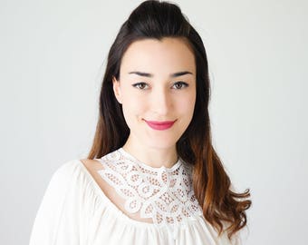 Wedding Gift Wedding Jewelry Wedding Necklace Bridal Necklace Bridal Jewelry Bridal Statement Necklace Bib Necklace White Necklace / ELANA