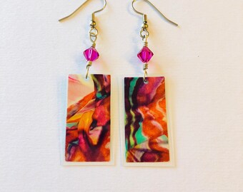 Digital Print Recycled Magazine Earrings