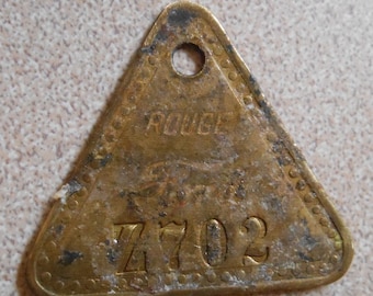 Vintage Ford Brass Tool Check Tag Rouge