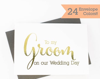 Gold Foiled Card, To My Groom Card, Silver Foiled Cards, Wedding Day Card, Wedding Day Cards (WC001-CN-F)