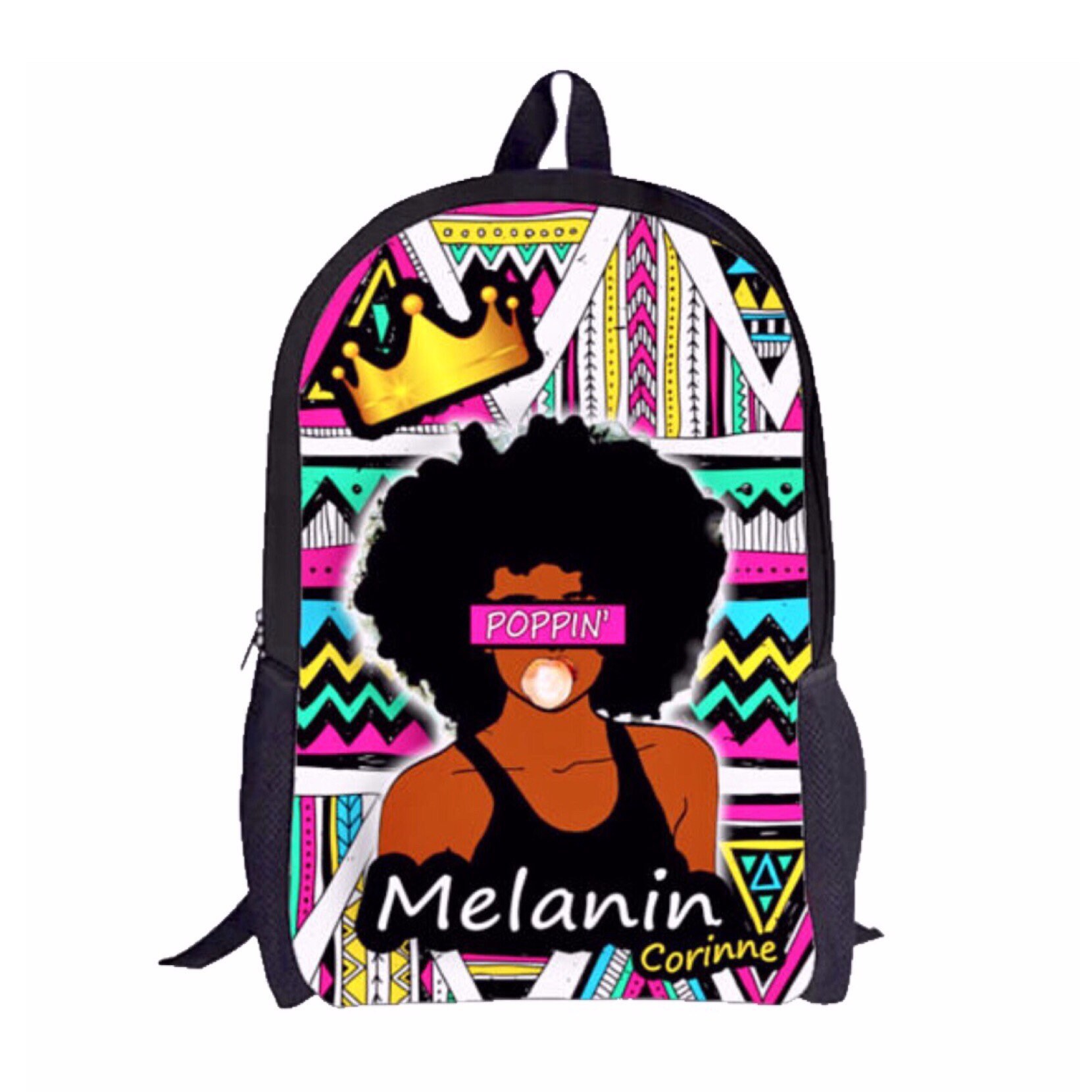 Melanin Poppin Black Girl Magic Custom Backpack with Custom