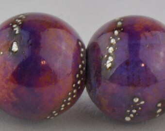 Sedona Silver Lampwork Glass Bead Pair
