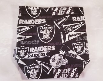Raiders bag, knitting project bag, drawstring bag, football bag, sock project bag, small project bag, Gift for her gift for him